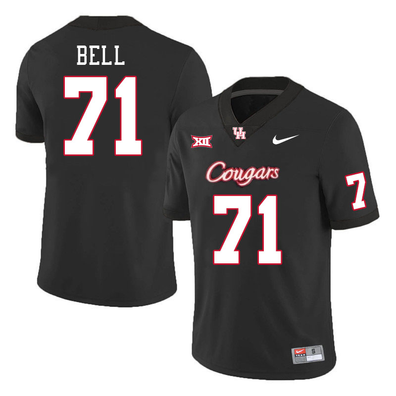 Men #71 Ray'Quan Bell Houston Cougars College Football Jerseys Stitched-Black